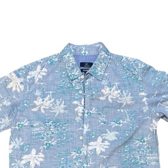 George Light Blue Floral Hawaiian Short Sleeve Button Down Shirt Men’s Size S - Picture 3 of 7